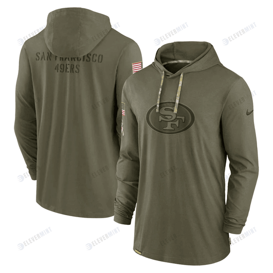 Men San Francisco 49ers 2022 Salute to Service Tonal Pullover Hoodie - Olive