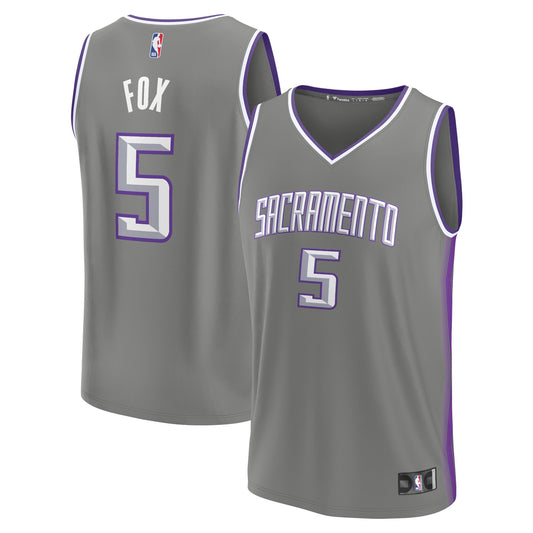 De'Aaron Fox Sacramento Kings Fanatics Branded 2022/23 Fastbreak Jersey - City Edition - Gray