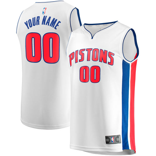 Detroit Pistons Fanatics Branded Youth Fast Break Replica Custom Jersey - Association Edition - White