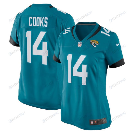 Elijah Cooks 14 Jacksonville Jaguars Women Team Game Jersey - Teal