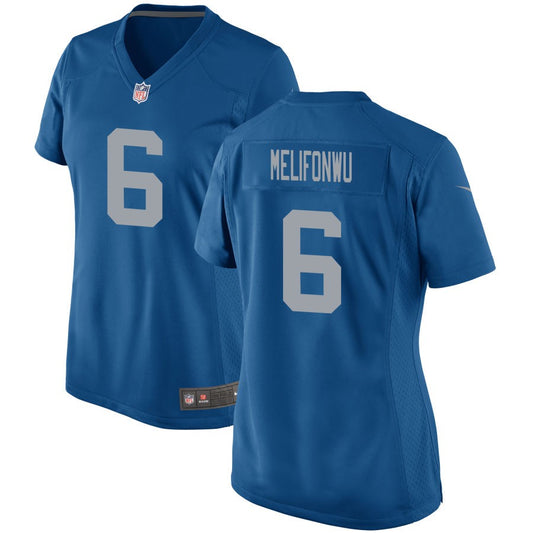 Ifeatu Melifonwu Detroit Lions Nike Women's Throwback Game Jersey - Blue