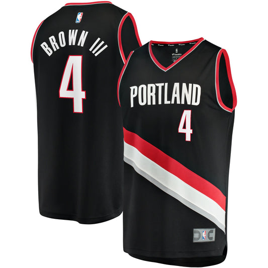 Greg Brown III Portland Trail Blazers Fanatics Branded 2021/22 Fast Break Replica Jersey - Icon Edition - Black