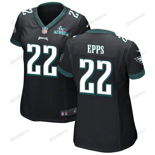 Marcus Epps 22 Philadelphia Eagles Super Bowl LVII Champions Women Game Jersey - Black