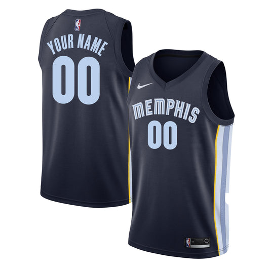 Memphis Grizzlies Nike Swingman Custom Jersey Navy - Icon Edition