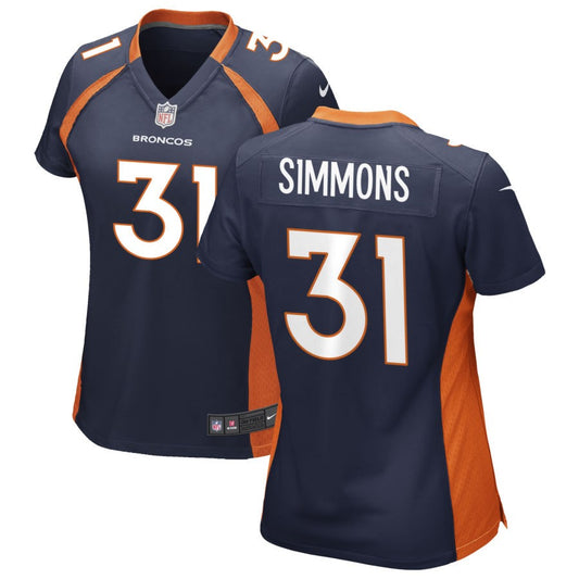 Justin Simmons Denver Broncos Nike Women's Alternate Game Jersey - Navy